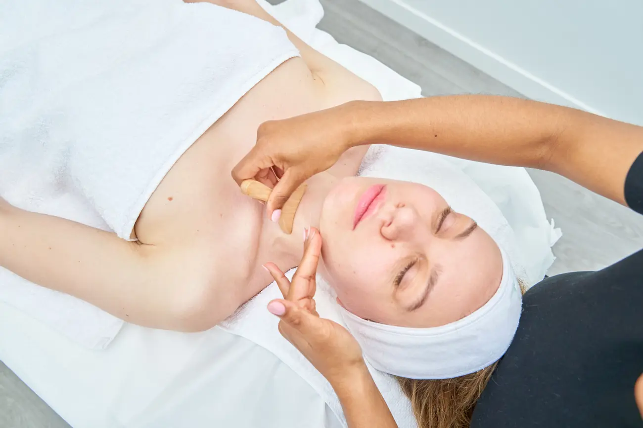 woman getting face maderotherapy in a beauty salon 2025 01 16 02 54 50 utc